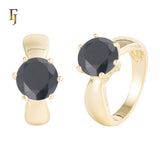 Luxury Round Cut CZ Engagement Ring with Baguette Accents | FJ Fallon Jewelry