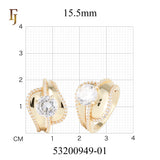 Elegant Wide Band Gold Ring with Round Brilliant CZ and Pave Detailing – FJ Jewelry