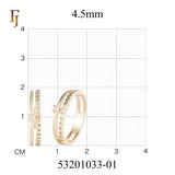 Vintage-Style Dual Band CZ Accent Gold Plated Ring with Beaded Edge | FJ Fallon Jewelry