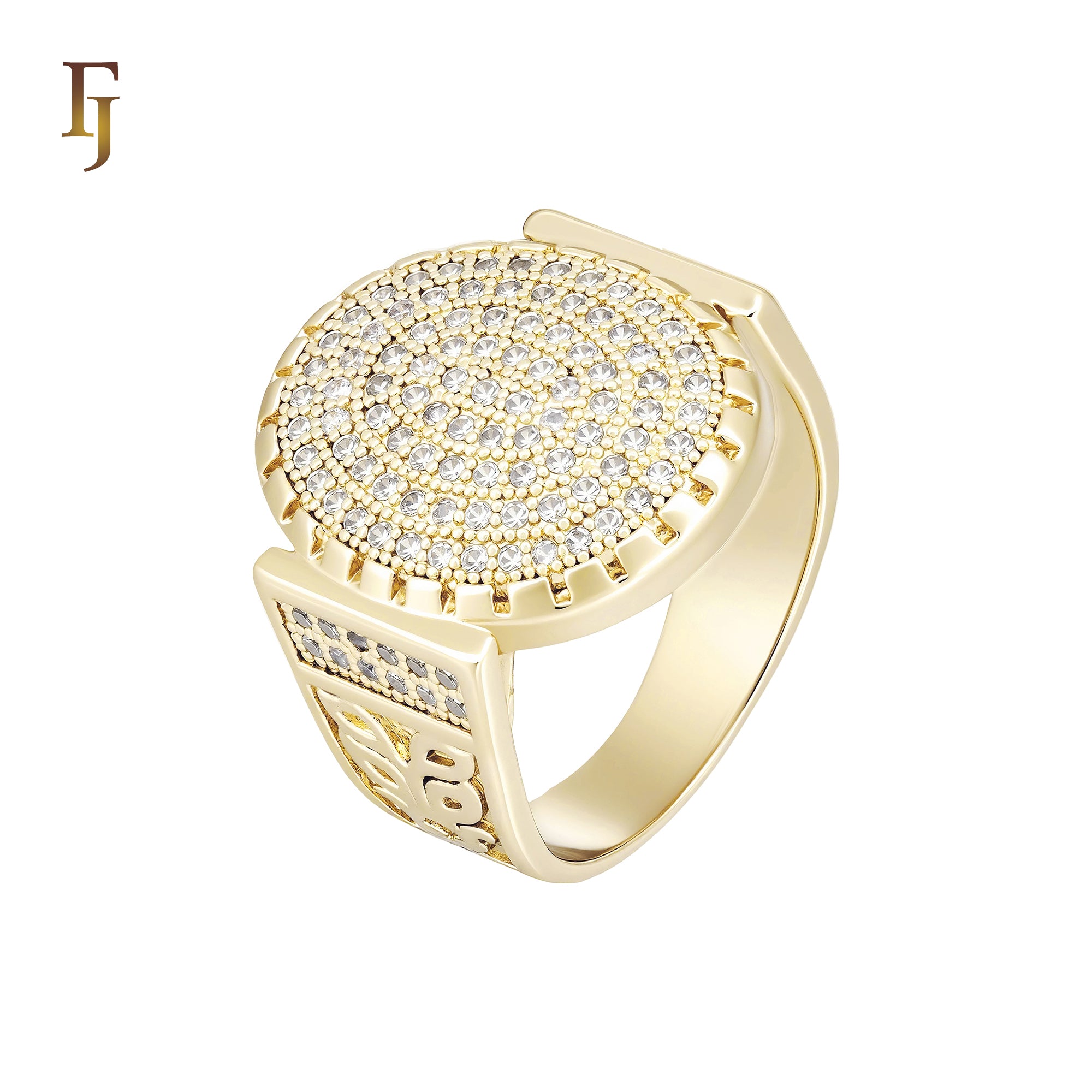 Oval Pave Cubic Zirconia Statement Ring 14K Gold Plated Hypoallergenic Tarnish Resistant Jewelry FJ Fallon Jewelry