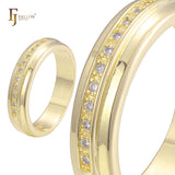14K ゴールド、ローズゴールド、ツートーン メッキ色の結婚指輪リング