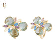 Colorful CZ Floral Statement Ring | Multicolor Petals Cocktail Ring for Women | Gold Plated | FJ Fallon Jewelry