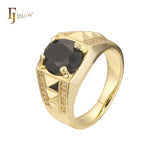 Solitaire Men’s rings in 18K Gold, 14K Gold, Rose Gold plating colors