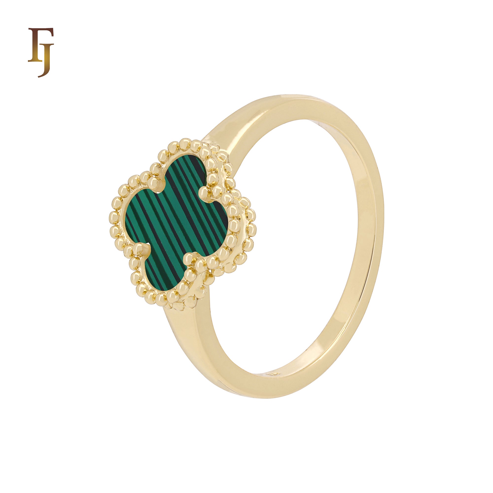 🔥 Minimalism Elegant Black or white Clover design 14K Gold Fashion Rings