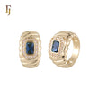 Rope shape textured solitiare cushion cut stone 14K Gold Fashion Rings