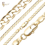 🔥 Classic Curb link chains [thin 2.5mm-5.2mm] plated in 14K Gold