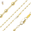 .Cable link beads chains plated in White Gold, 14K Gold, Rose Gold, two tone