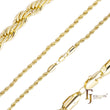 Classic 14K Gold French Rope chains [Thin 2mm-4mm]