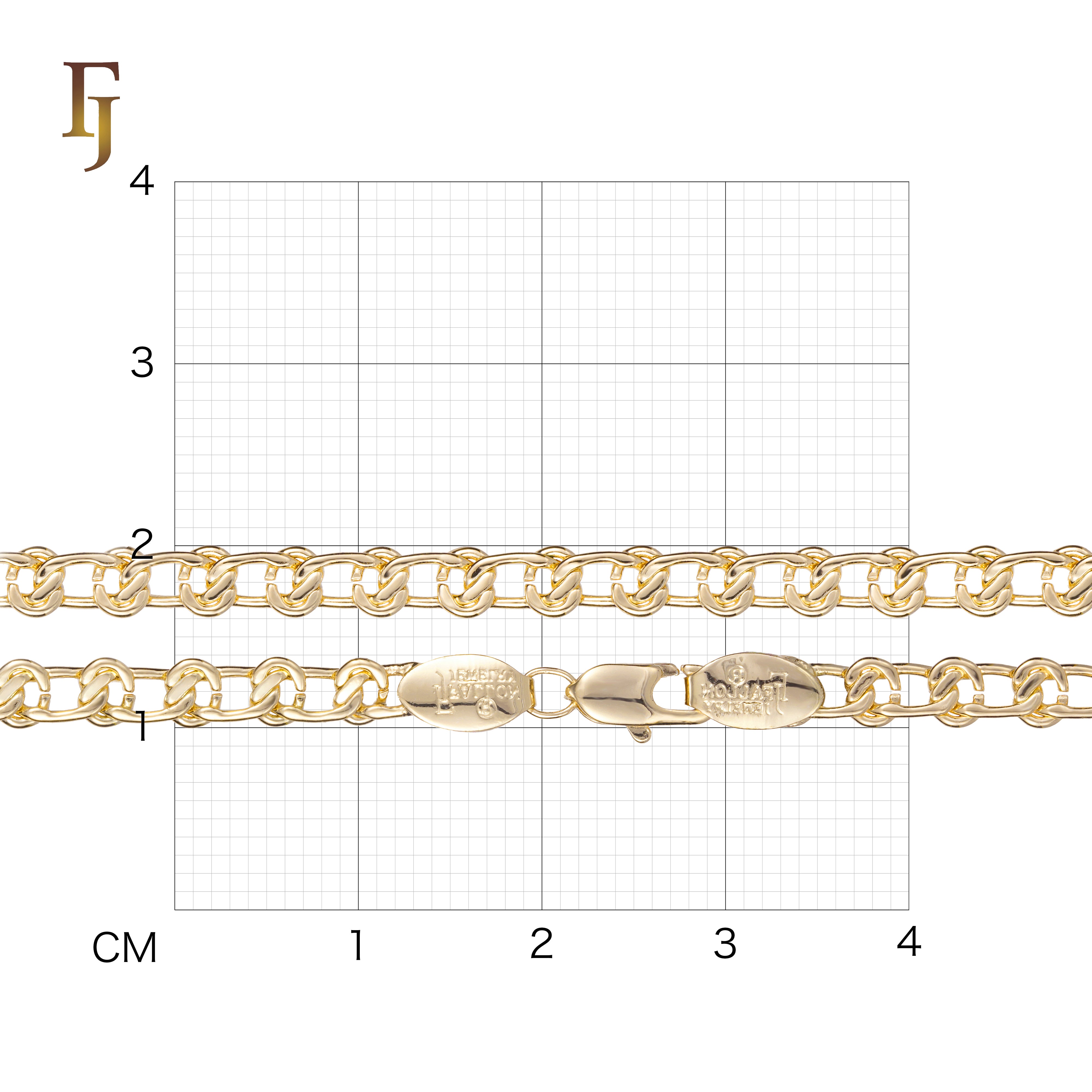Cable Snail link chains 14K Gold, White Gold-Plated Chain Necklace 4mm-8mm – Classic Oval Link Chain for Men & Women | FJ Jewelry