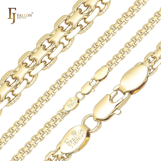 🔥 Bismarck weaving anchor double link chains plated in 14K Gold, 18K Gold, two tone