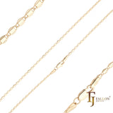 {カスタマイズ} 14K ゴールド スリム マリナー リンク ハンマード チェーン