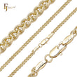 Eslabón de cable de cadenas de trigo Spiga chapado en oro de 14 quilates, oro rosa y oro blanco