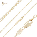 Correntes de elo fantasia de cabo banhadas em ouro 14K, ouro rosa