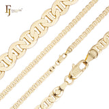Classic Mariner rod link Chains plated in 14K Gold, two tone