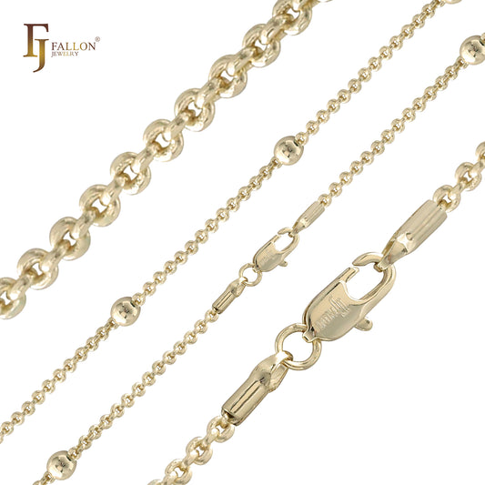 Correntes de ouro 14K marteladas com elos de caracol