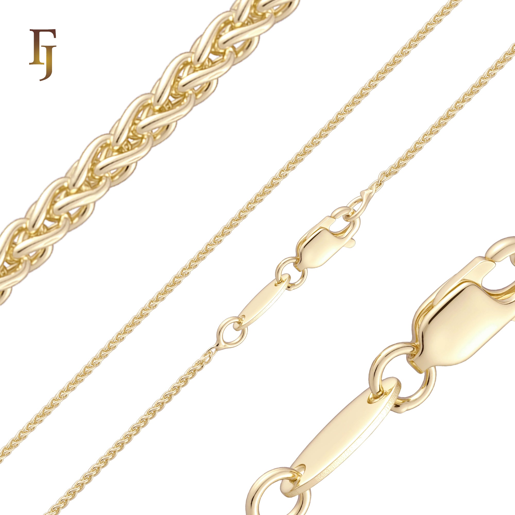 Spiga Wheat cable link Rose Gold, 14K Gold Wheat Chain