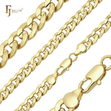 Curb link center rod grooved 14K Gold, Rose Gold, two tone Chain