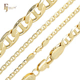 Classic Mariner rod link Chains plated in 14K Gold, two tone