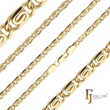 Classic rounded flank Snail link 14K Gold, White Gold chains