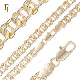 Cable Snail link chains 14K Gold, White Gold-Plated Chain Necklace 4mm-8mm – Classic Oval Link Chain for Men & Women | FJ Jewelry