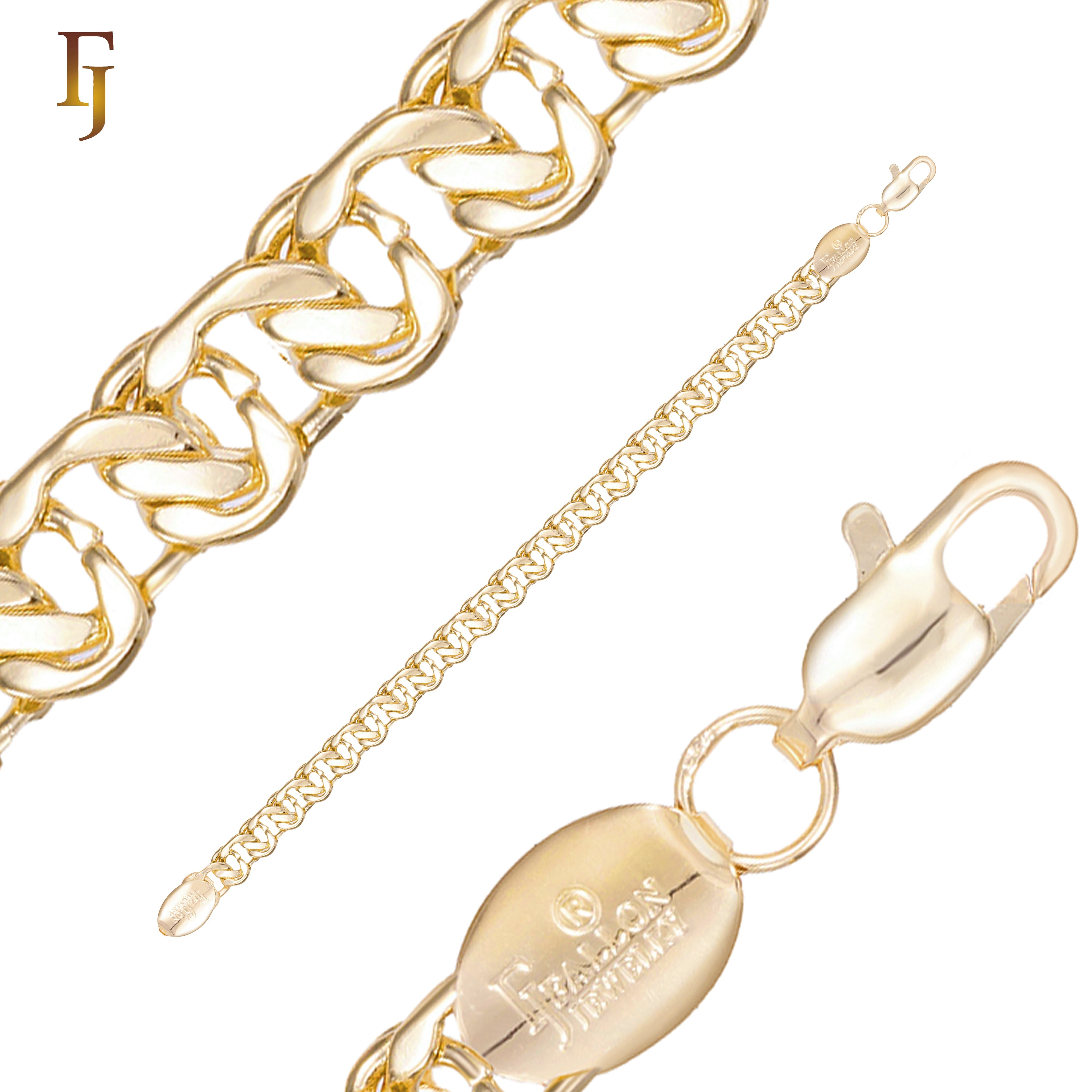 Cable Snail link chains 14K Gold, White Gold-Plated Chain Necklace 4mm-8mm – Classic Oval Link Chain for Men & Women | FJ Jewelry