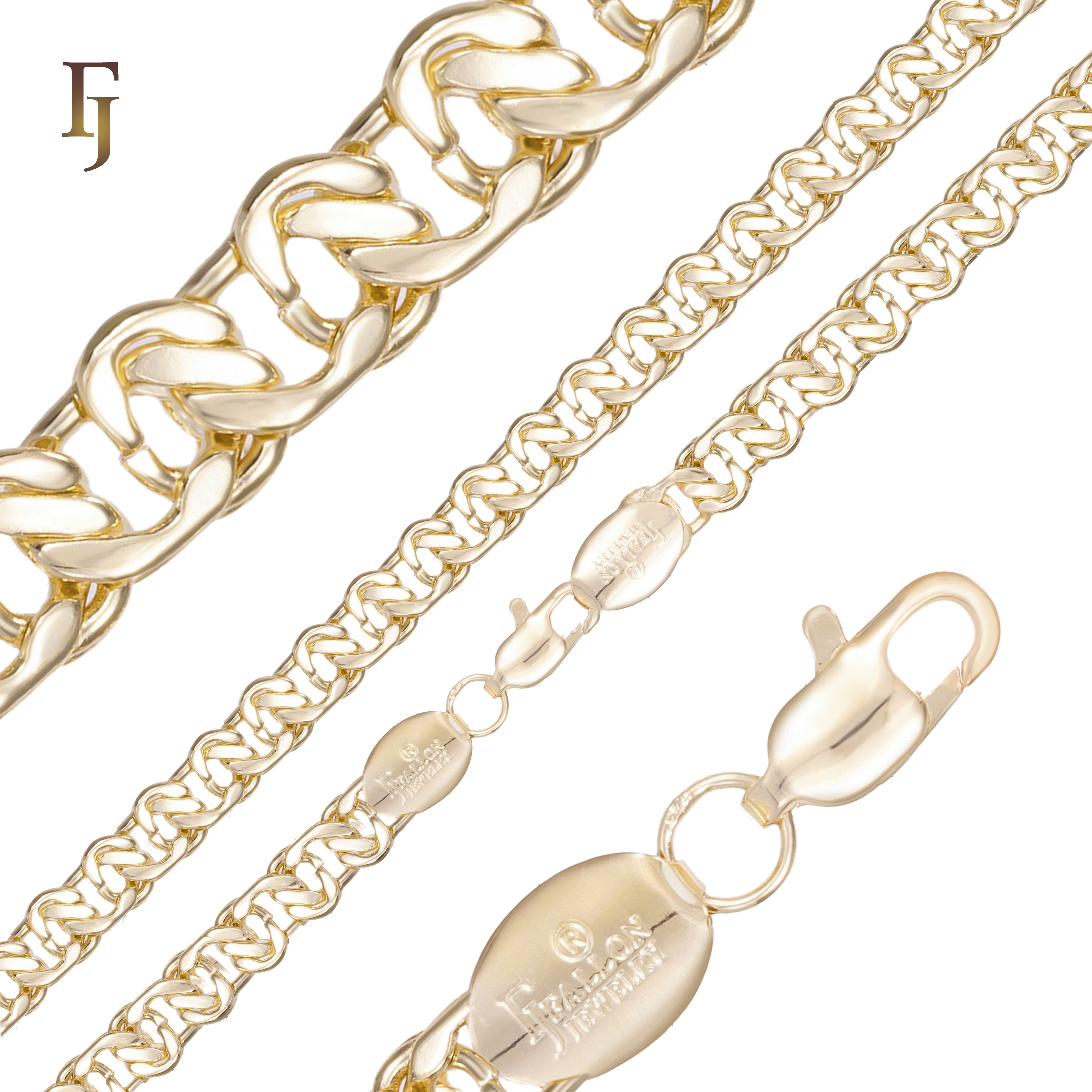 Cable Snail link chains 14K Gold, White Gold-Plated Chain Necklace 4mm-8mm – Classic Oval Link Chain for Men & Women | FJ Jewelry