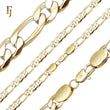 Classic Figaro Chain Necklace Medium 5mm-9mm Factory Direct 14K Gold Plated Copper Jewelry Wholesale Supplier FJ Jewelry
