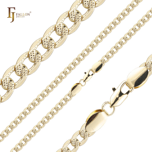 🔥 Curb link scattered hammered chains plated in 14K Gold or Rose Gold