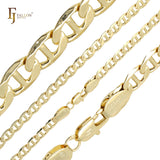 Classic Mariner rod link Chains plated in 14K Gold, two tone