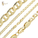 Classic Mariner rod link Chains plated in 14K Gold, two tone