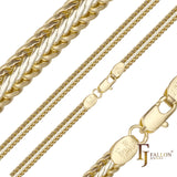 🔥 Classic Glossy 14K Gold, Rose Gold two tone, three tone Foxtail link chains