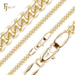 Cadenas de superficie aplanada con flancos redondeados y eslabones cubanos estilo clásico de Miami chapadas en oro de 14 quilates, oro rosa RFSF