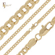 Curb link center rod grooved 14K Gold, Rose Gold, two tone Chain