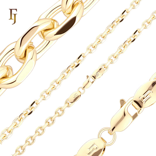 Oval rounded cable link 14K Gold Chain