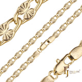 Hammered sunburst oval papaerclip 14K Gold, Rose Gold, White Gold fancy link chains