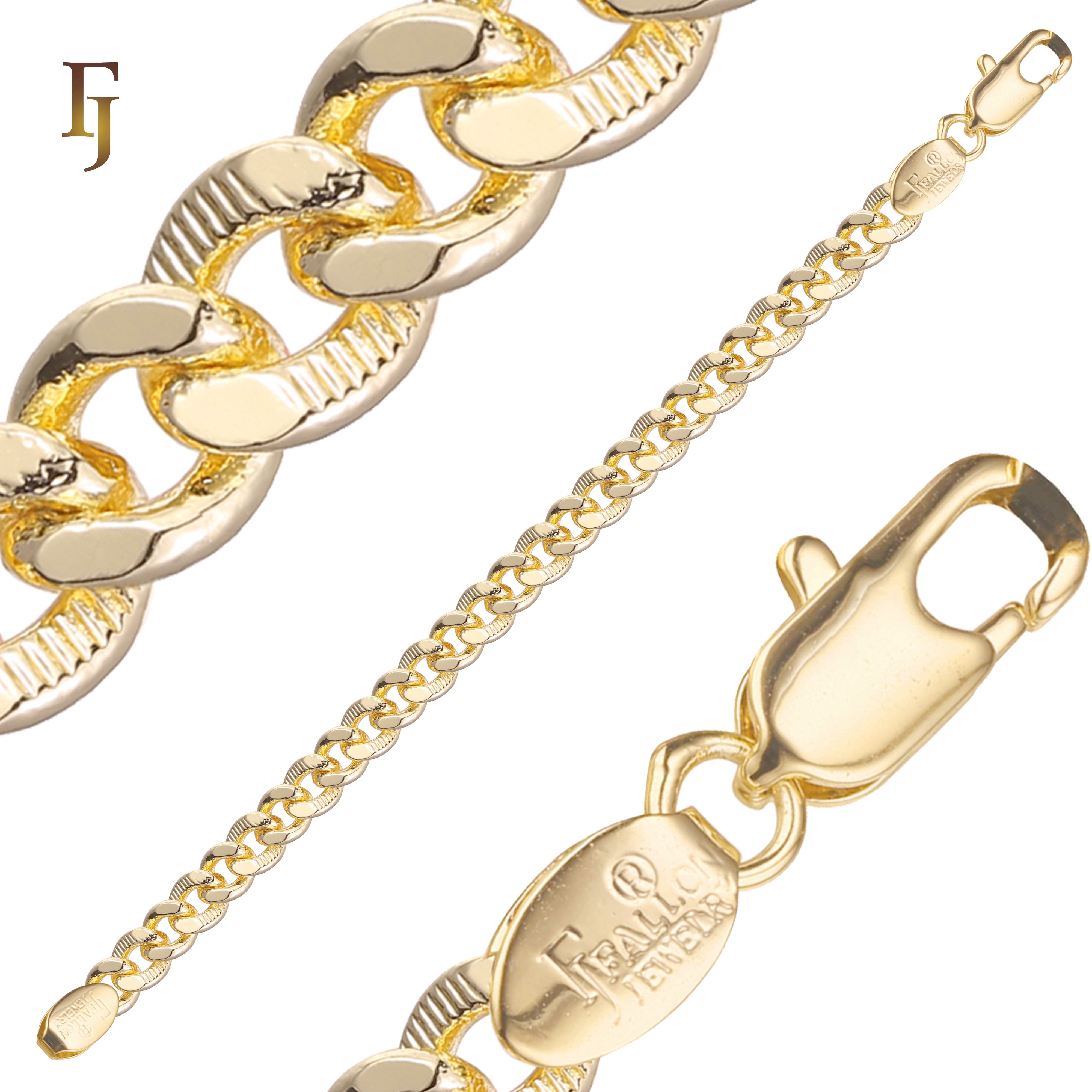 Men's Gold Plated Cuban Curb Chain Necklace with Lobster Clasp – Thick and Durable Design