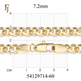 Men's Gold Plated Cuban Curb Chain Necklace with Lobster Clasp – Thick and Durable Design