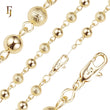 Gold-Plated Beaded Chain with Textured & Polished Balls – Lobster Clasp Jewelry Necklace or Bracelet