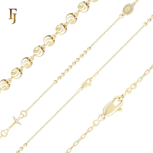 Rosary Necklaces with Guadalupe and Cross Pendant
