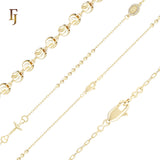 Rosary Necklaces with Guadalupe and Cross Pendant