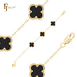Pure white or black lucky Clover shape Rose Gold paperclip link braclets or chain