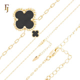 Solo white or black lucky Clover shape Rose Gold paperclip link braclets or chain