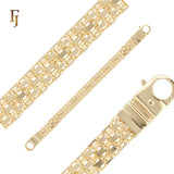 Luxurious Bismarck quadruple four link 14K Gold Bracelets Chain