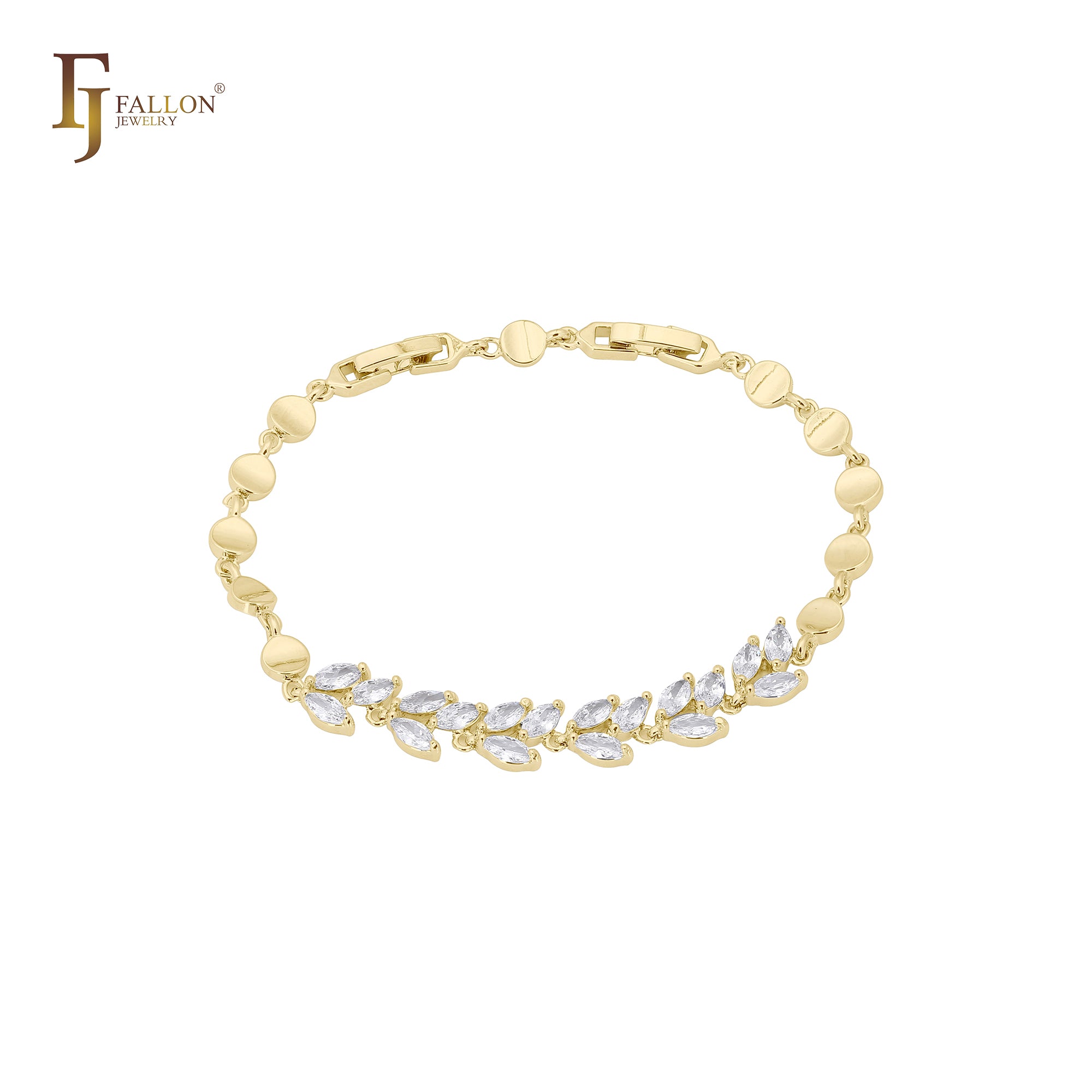 🔥 Cluster Czs leaves 14K Gold, Rose Gold bracelets