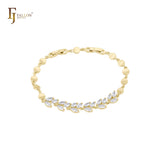 🔥 Cluster Czs leaves 14K Gold, Rose Gold bracelets