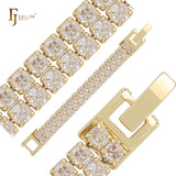 Cluster CZs 14K Gold, Rose Gold Bracelets