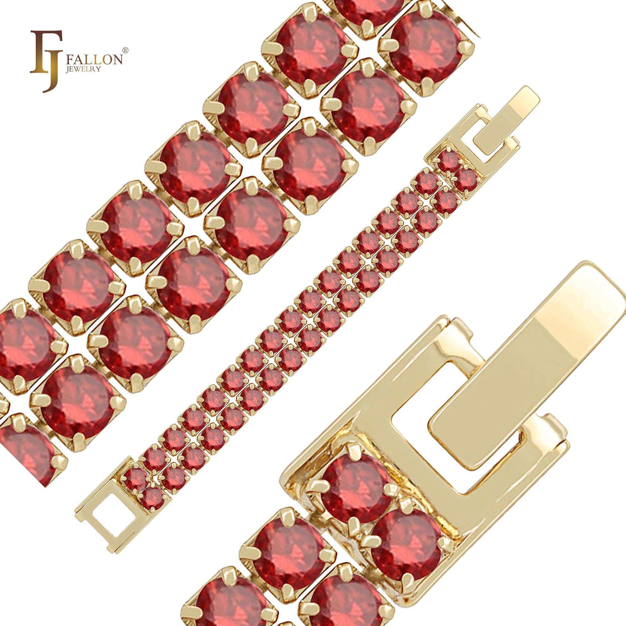 Cluster CZs 14K Gold, Rose Gold Bracelets