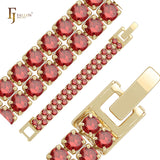 Cluster CZs 14K Gold, Rose Gold Bracelets