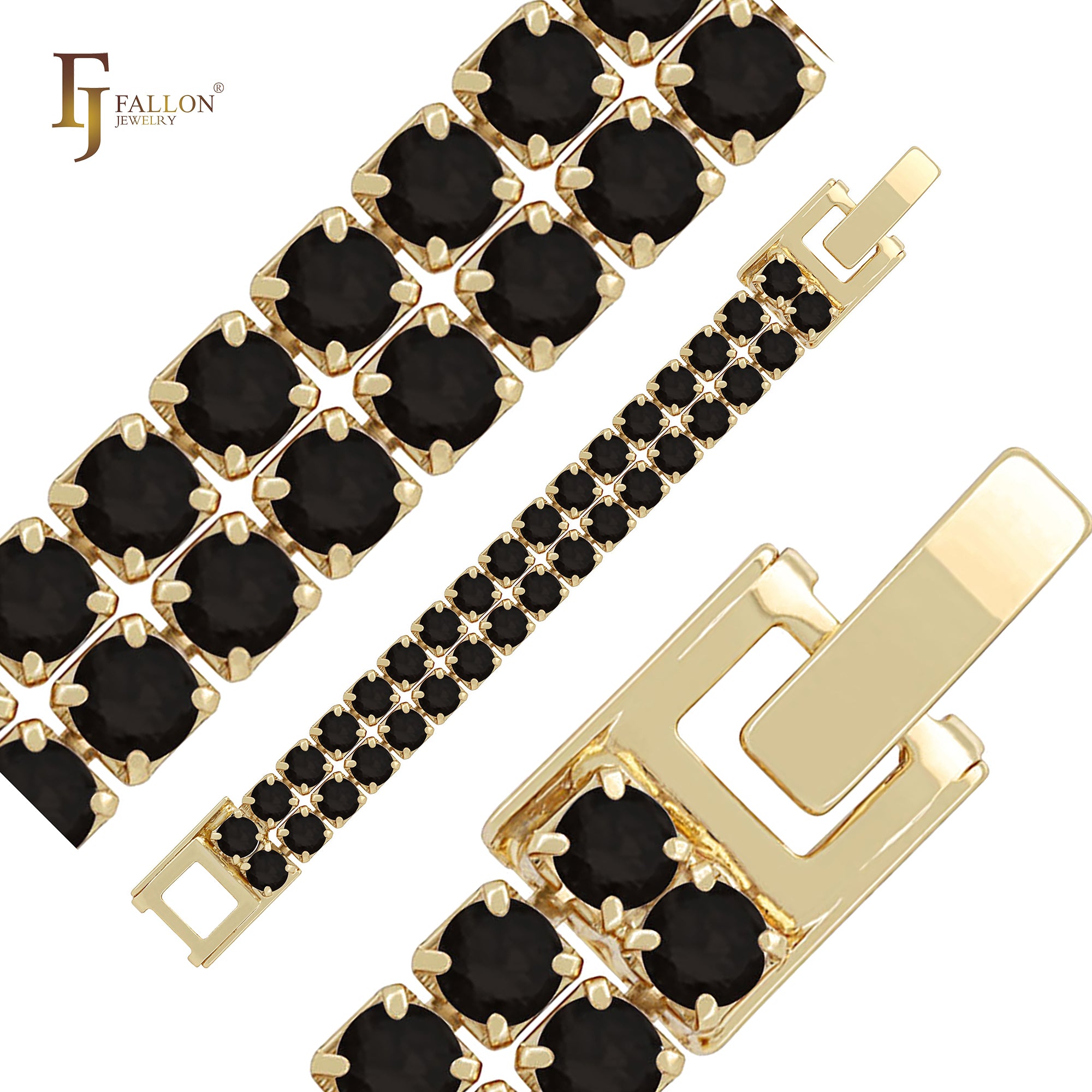 Cluster CZs 14K Gold, Rose Gold Bracelets
