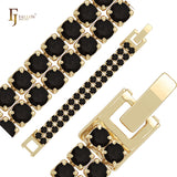 Cluster CZs 14K Gold, Rose Gold Bracelets